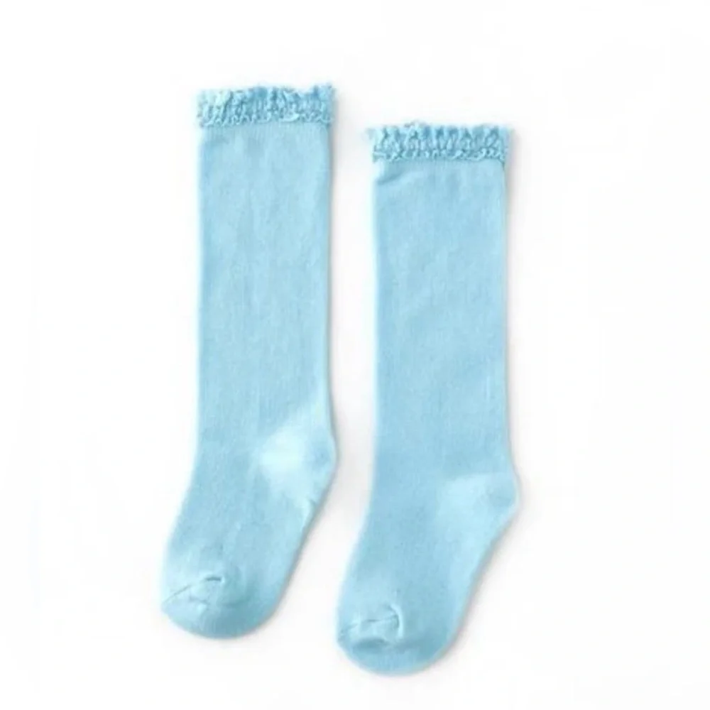 Little Stocking Co Lace Top and Cable Knit Knee High Socks - Little OOMA